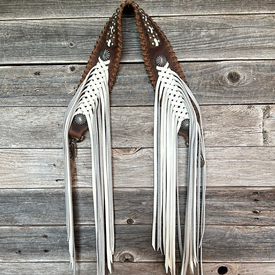 Fringed Boujee Shoulder Strap White