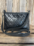 Half Pint Black Quilted Leather