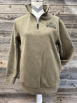 Ladies 1/4 Zip Pullover Sweatshirt w/ Black Logo and Pockets