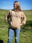 Tan Hoodie with Brown Logo